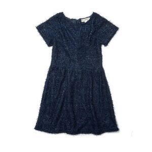 Appaman Girl's Kelsey Dress Navy Eyelash Knit Sparkly Textured Party Size 14